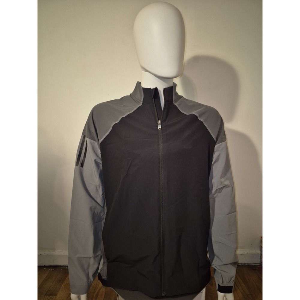 adidas Stretch Windwear Basic Golf Jacket Sz M Black Gray $90
